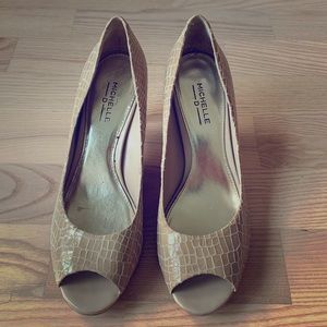 Michelle D Crocodile Print Heels